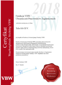 Certificaten Waarborgfonds 2018